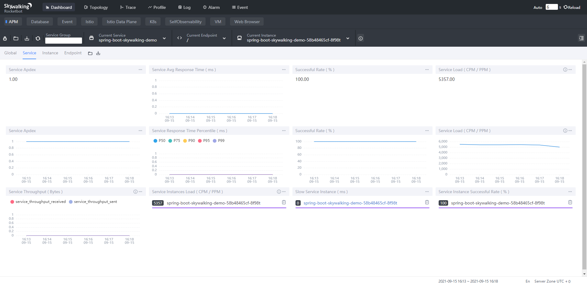 SkyWalking Dashboard